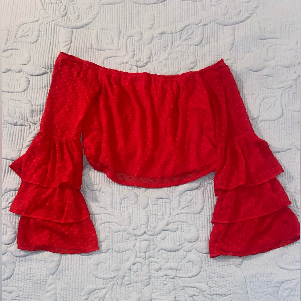 Off the Shoulder Red Top